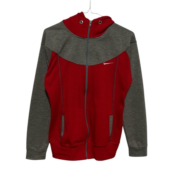 Sweaters - 3 For 25 Nike Red and Grey Zip-Up Hoodie